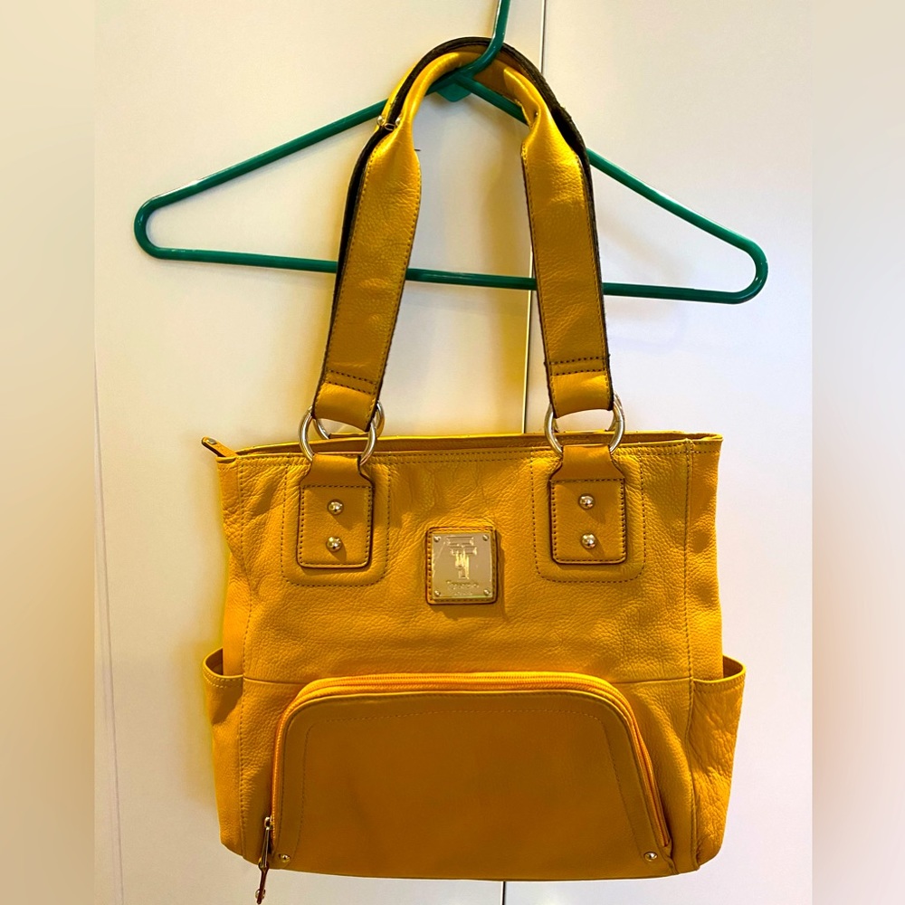 Tignanello Leather Tote Bag With Built-In Wallet